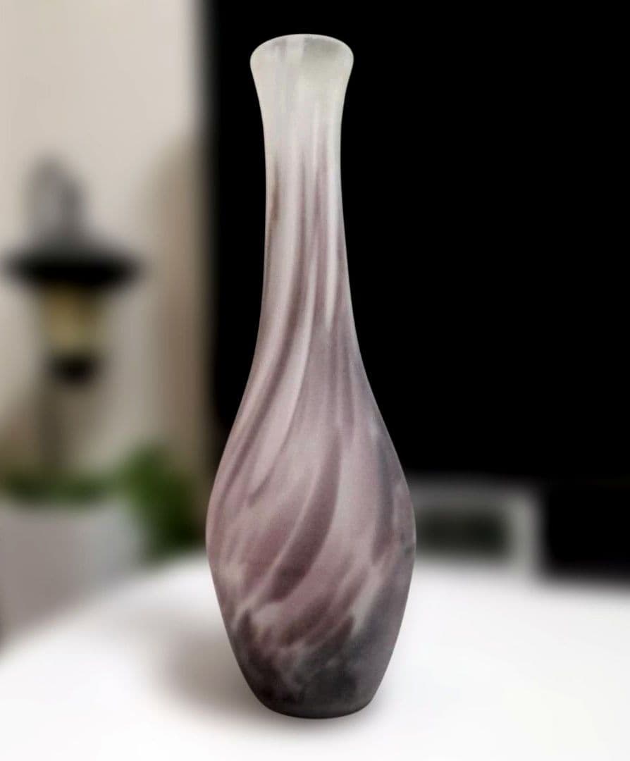 1/11限り【ガラス工芸家　藤田喬平】手吹きガラス工芸品　花瓶　高さ約30cm