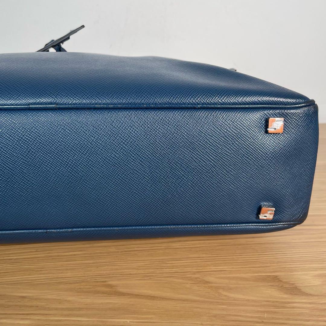 セラピアン　ビジネスバッグ　ブリーフケース　レザー　ブルー　2way