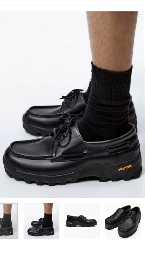 ZARA × VIBRAM ブラックデッキシューズ　美品