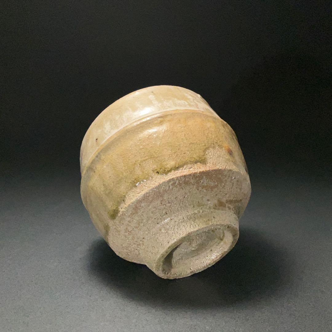 浜田庄司　灰釉縁白胴紐茶碗　人間国宝　晋作織箱　R1314ダT