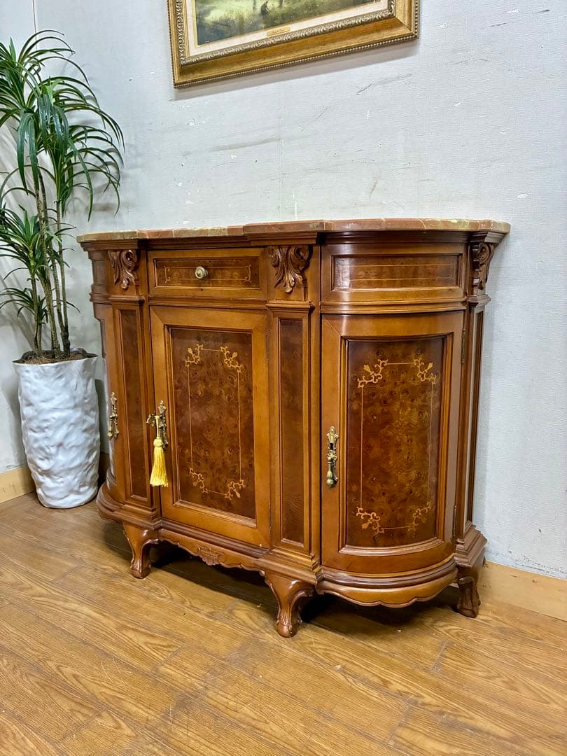 管396☆イタリア製☆アンティーク☆ヴェローナクラシック☆大理石☆サイドボード