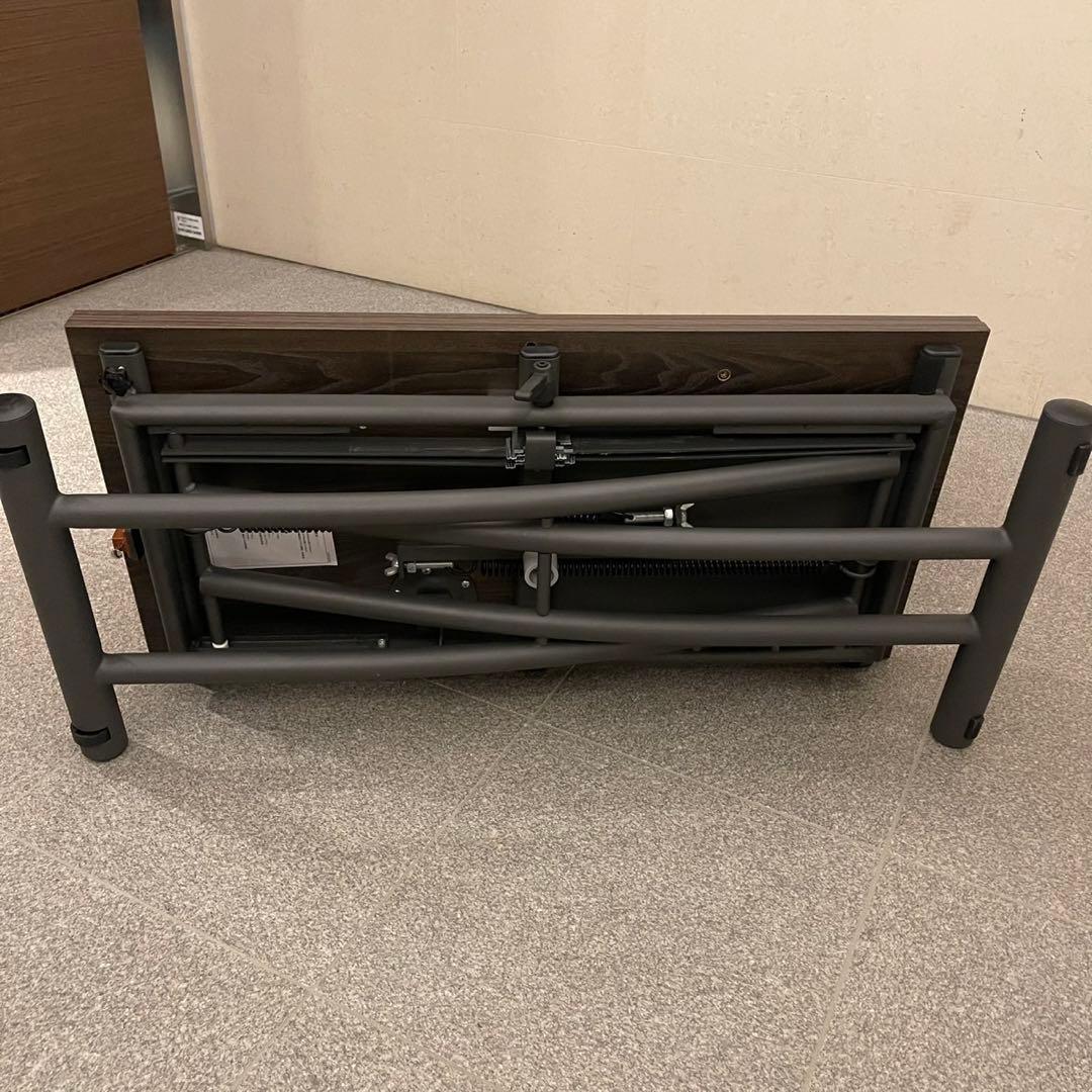 【美品】ヤマソロ 昇降テーブル グロリアス 82-645（ブラウン/ブラック）