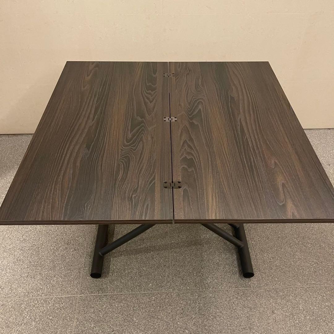 【美品】ヤマソロ 昇降テーブル グロリアス 82-645（ブラウン/ブラック）