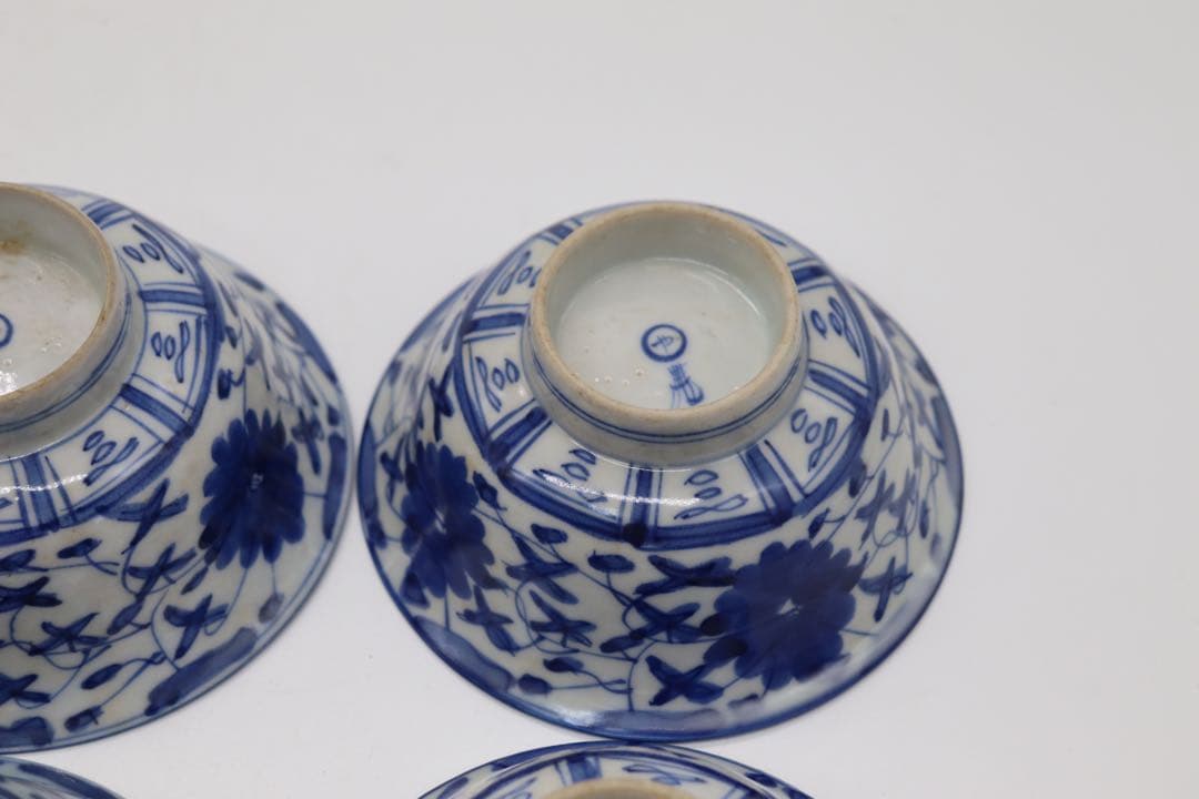 中国　新渡　染付茶碗6点①　送料込み0207