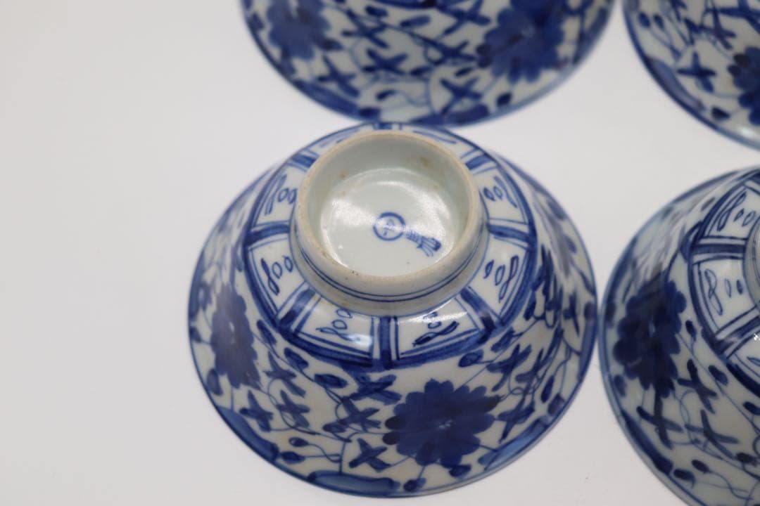 中国　新渡　染付茶碗6点①　送料込み0207