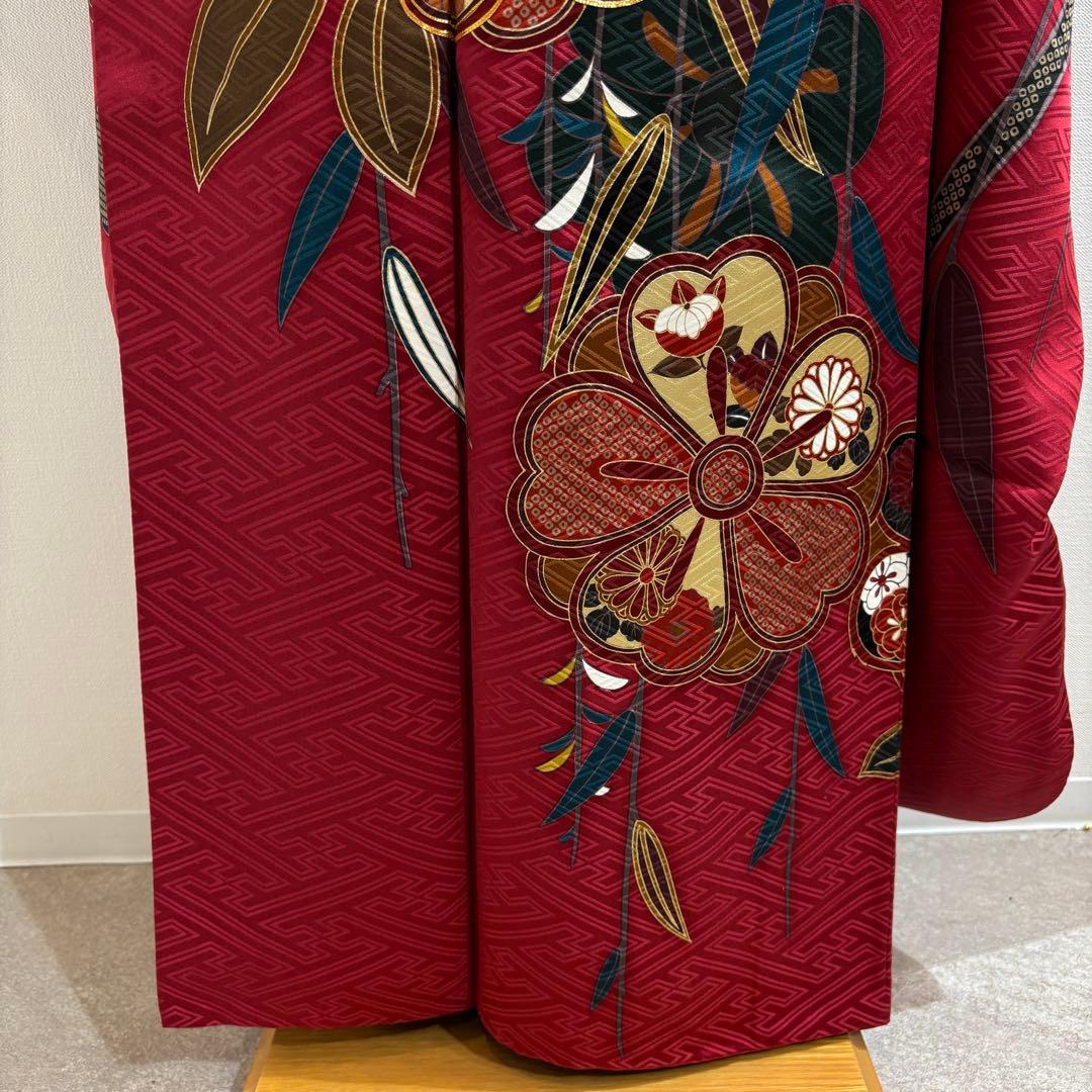 振袖フルセット　7点セット　赤　長襦袢付き　成人式　前撮り　f3