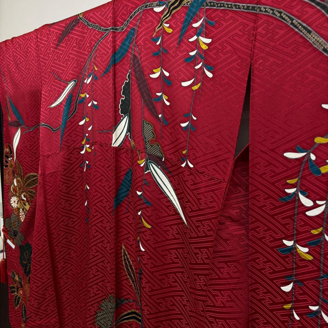 振袖フルセット　7点セット　赤　長襦袢付き　成人式　前撮り　f3