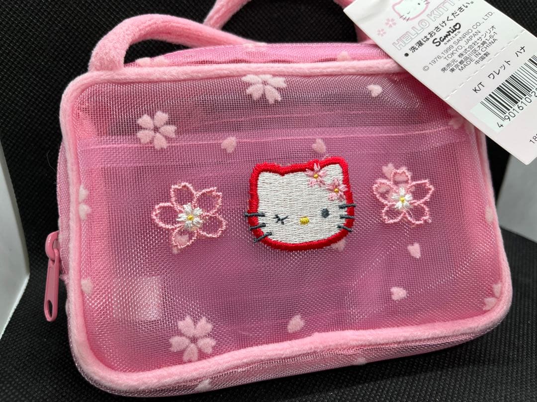 【新品未使用】桜　キティ　メッシュ　ウインク　財布　レトロ