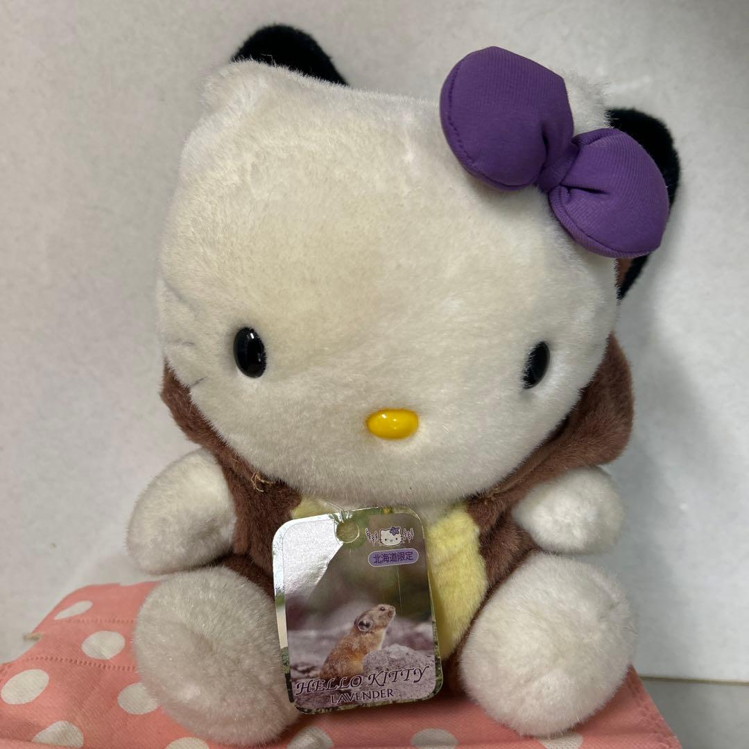 北海道限定　エゾウサギ着ぐるみキティ ラベンダー ぬいぐるみ
