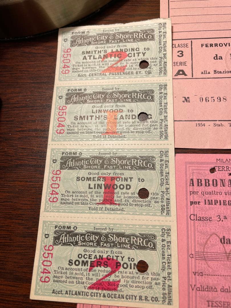 海外　鉄道チケット　ピンクカラー　32枚　ヴィンテージ