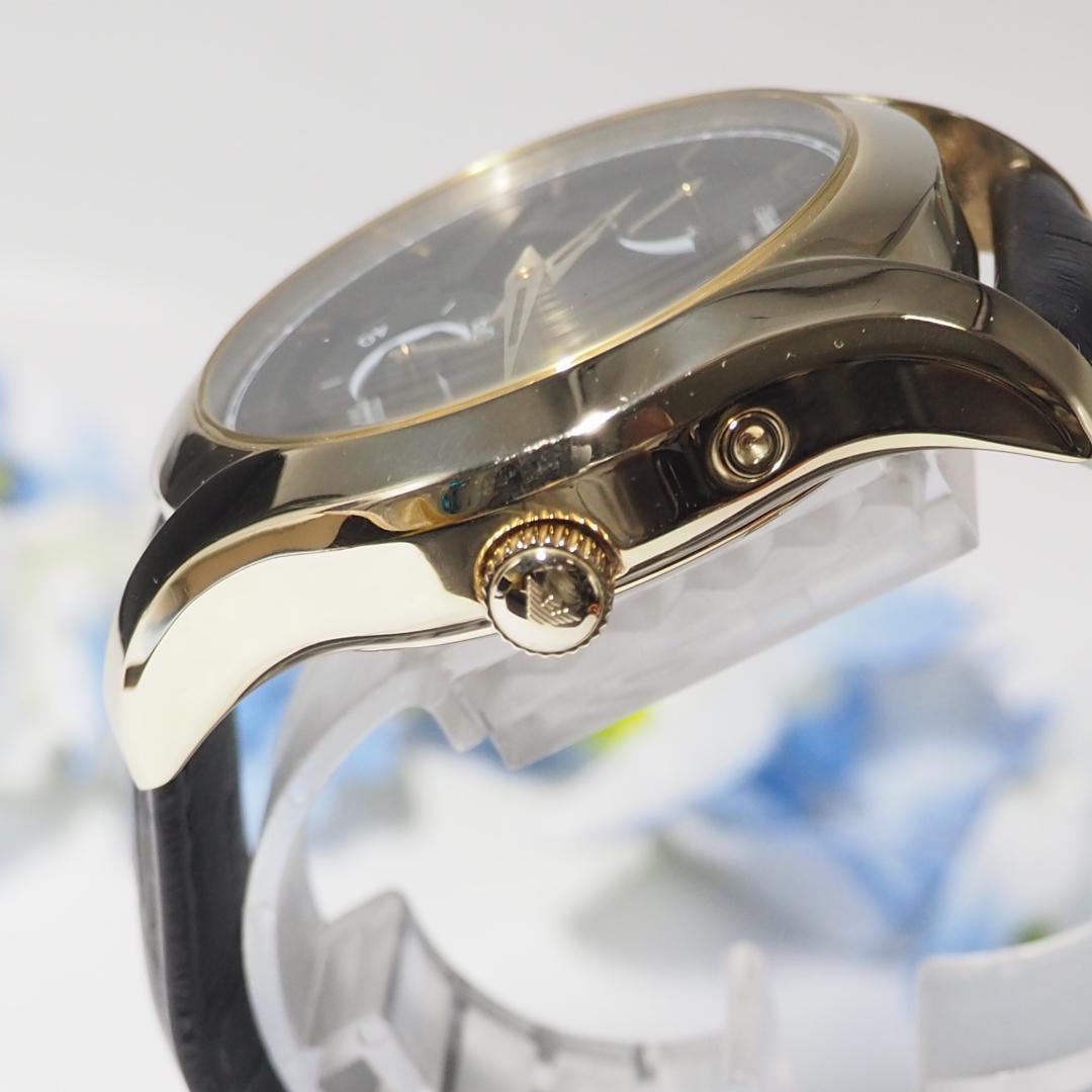 アルマーニ メカニコ 自動巻き ゴールド 裏スケ メンズ 腕時計 箱 F192