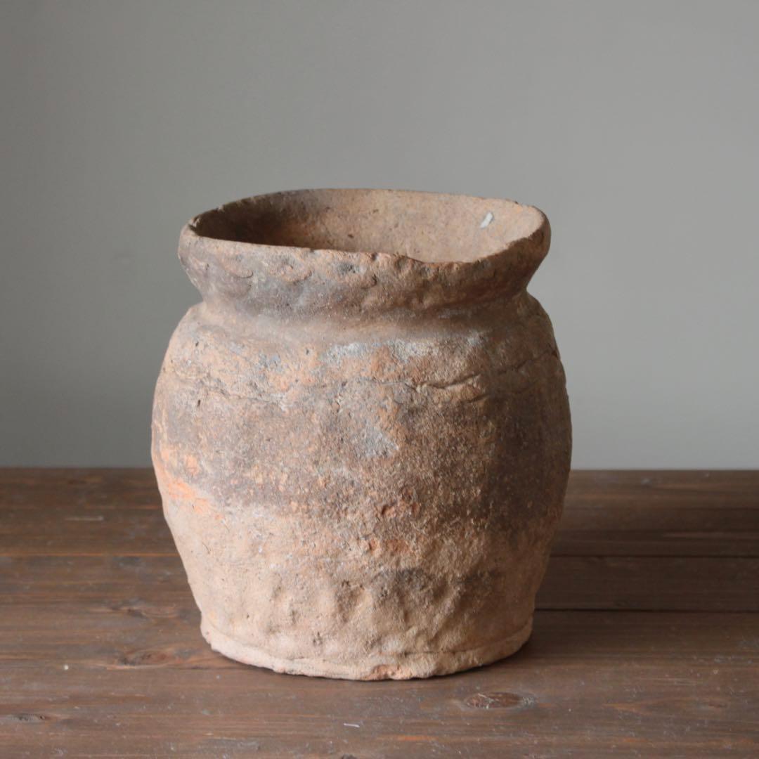 叩き跡のある 彫文 土器 壺 古美術 古道具 アンティーク