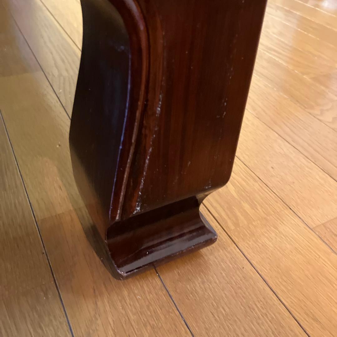 座卓　彫刻装飾付　ローテーブル　昭和レトロ　★レース編みテーブルクロス付き★