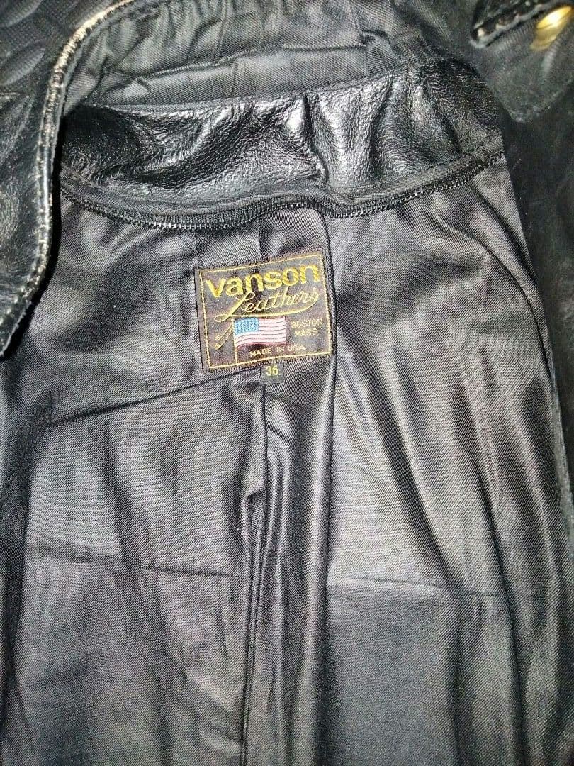 Vanson ブラック シングルライダースジャケット