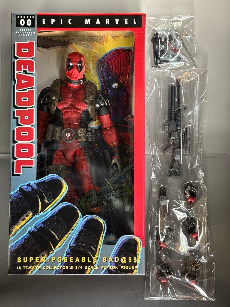 NECA 1/4 マーベルDEADPOOL 新品同様 付属品欠品無し 箱痛みあり