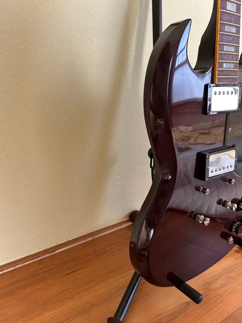 GRECO SGタイプ エレキギター ワインレッド　ソフトケース付き