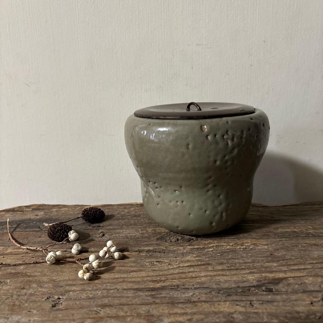 古伊万里青磁水差　江戸　初期　茶道具　抹茶　古民芸　アンティーク　方丈唯心　李朝