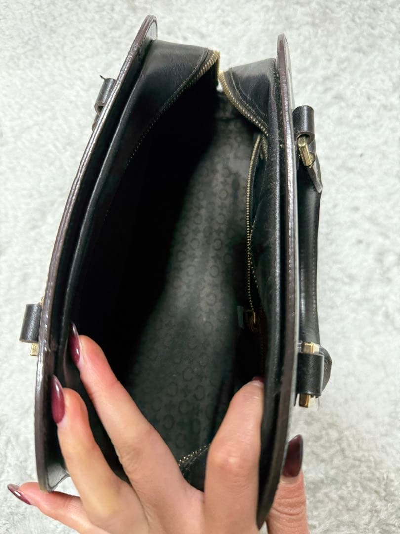 CELINE　セリーヌ　ハンドバッグ　ダークブラウン　カーフ【437】