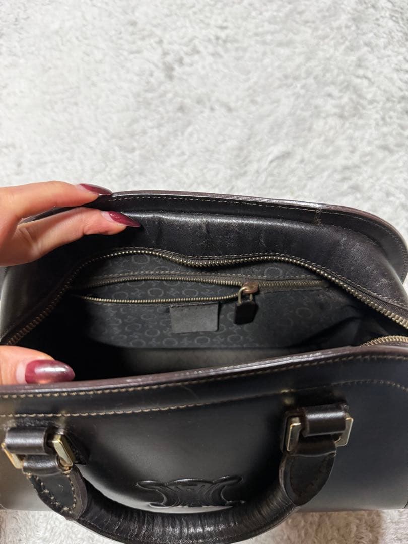 CELINE　セリーヌ　ハンドバッグ　ダークブラウン　カーフ【437】