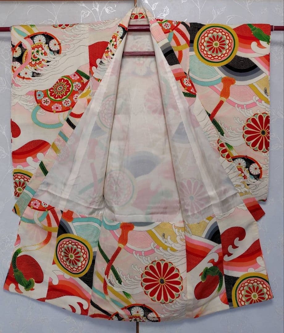 RK408アンティーク子供着物着丈94センチ裄丈40センチ正絹美品