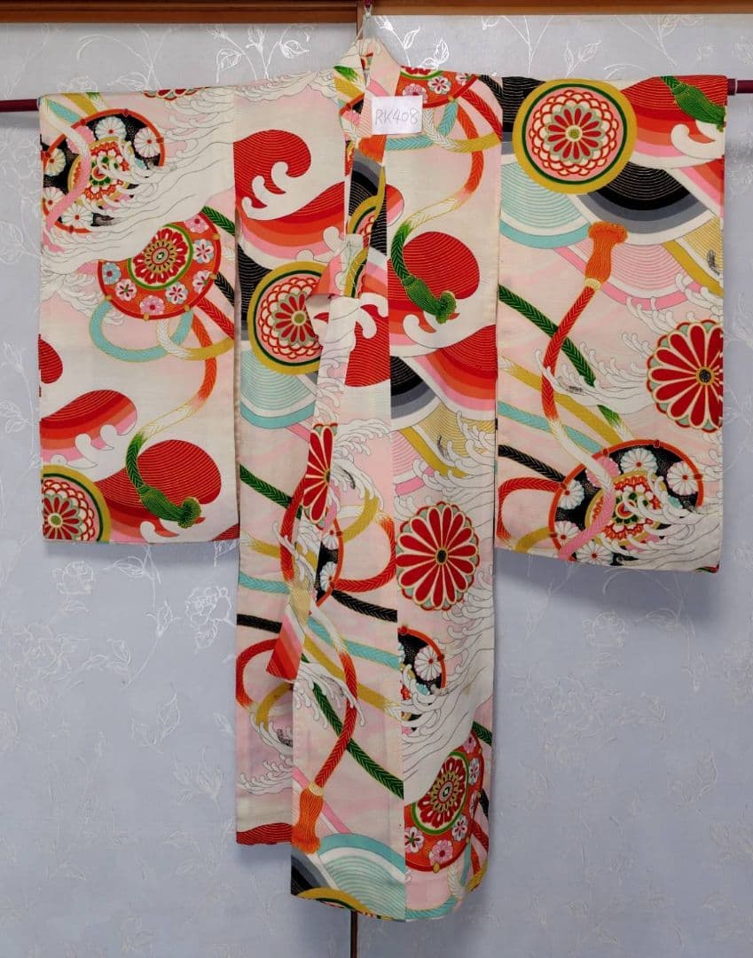 RK408アンティーク子供着物着丈94センチ裄丈40センチ正絹美品