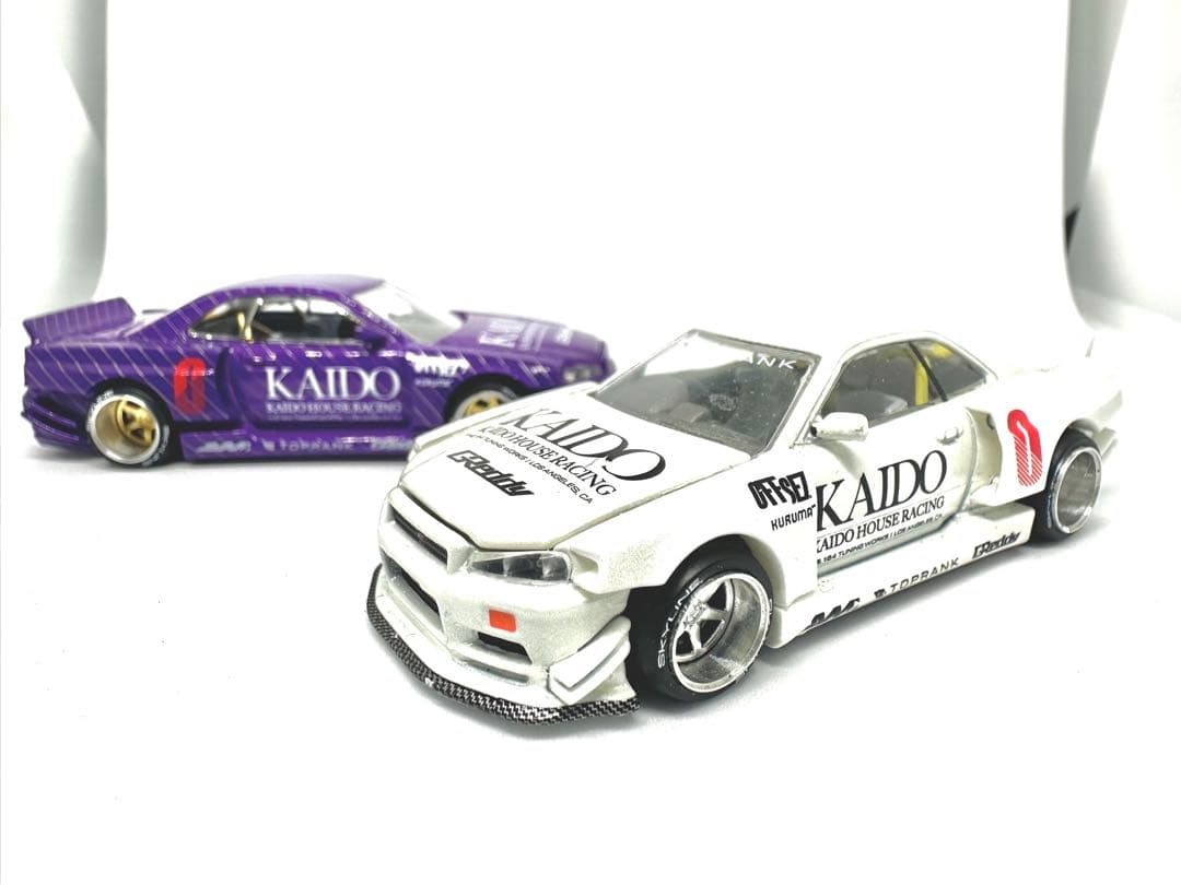 MINIGT Nissan スカイライン GT-R R34 街道ハウス 2セット