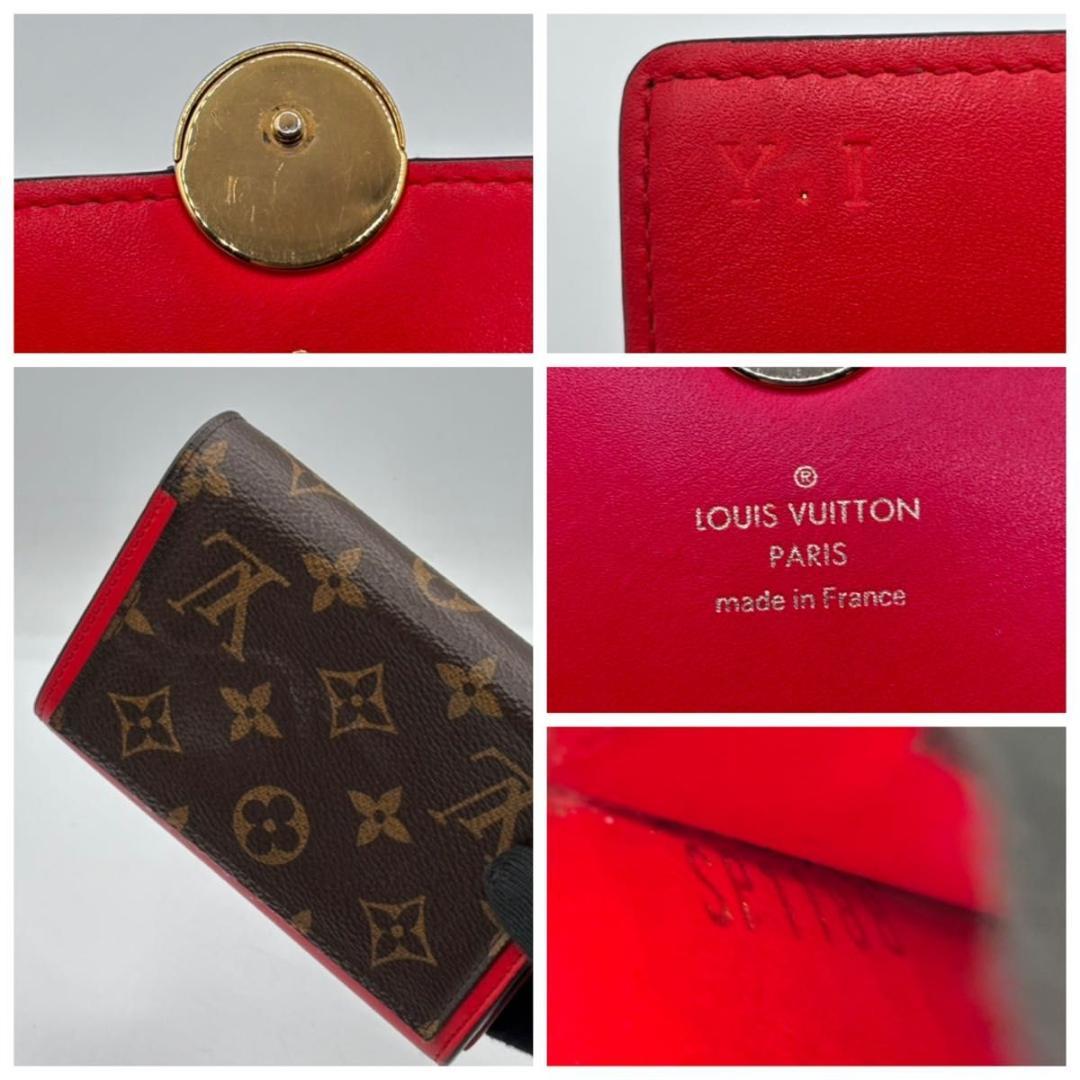 美品 ルイヴィトン モノグラム フロール コンパクト 折り財布 赤 コンパクト