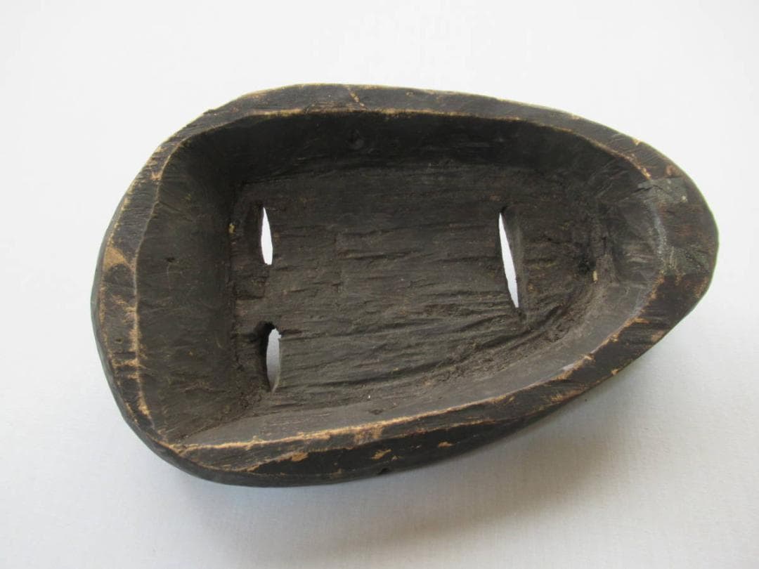 希少1970年代購入◆アフリカ コンゴ民主共和国 レガ部族黒顔 民族仮面/マスク