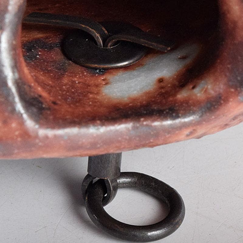 茶道具　美濃焼　深山窯　阪口浩史作　志野掛花入　共布　共箱　C　8390