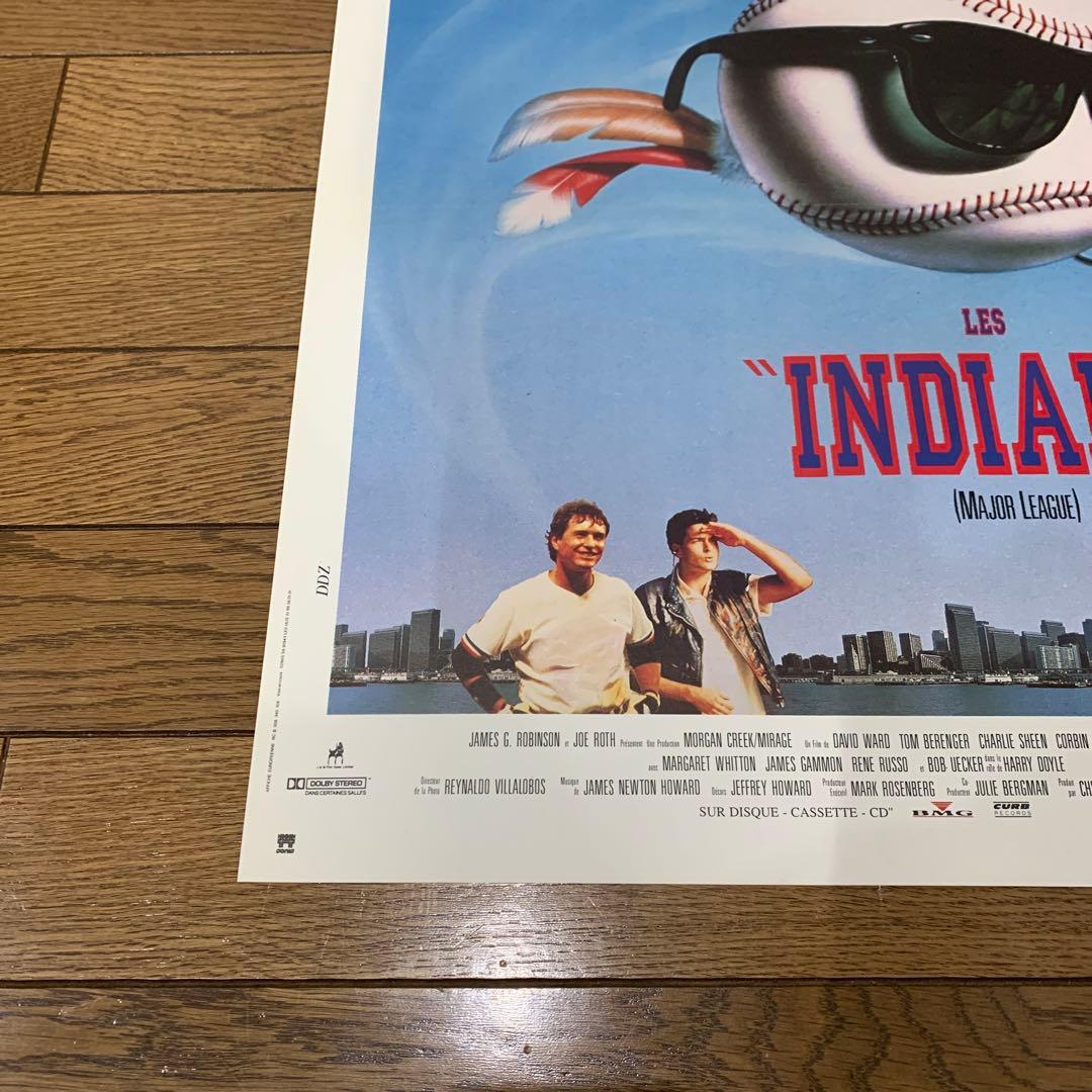【1枚のみ】インディアンス/メジャーリーグ　フランス版ポスター　チャーリーシーン