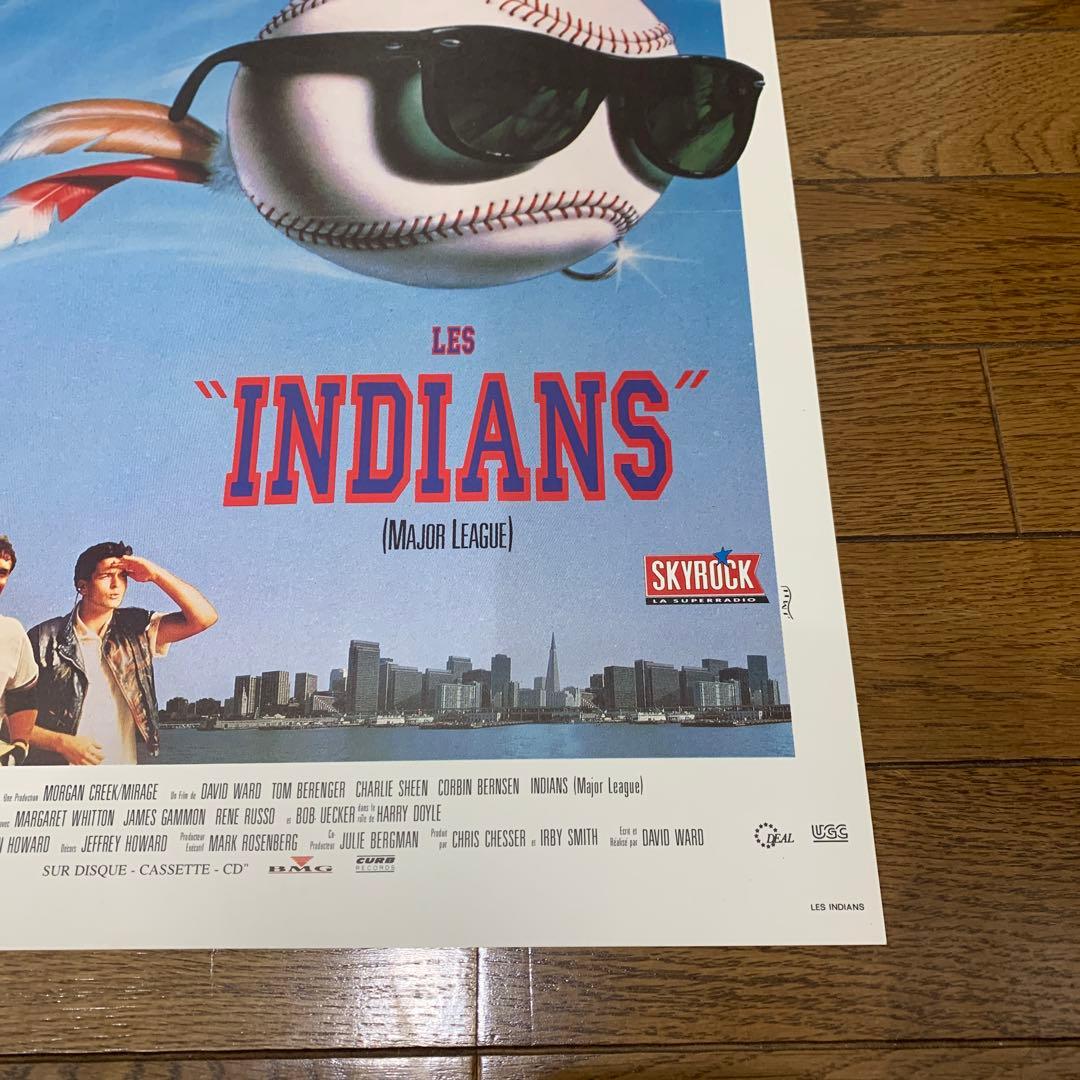 【1枚のみ】インディアンス/メジャーリーグ　フランス版ポスター　チャーリーシーン