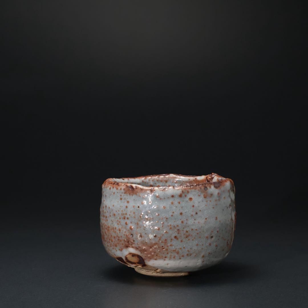 【最終価格】抹茶碗　鼠志野亀の絵　月形那比古　夏至亀　共箱　R1424お14