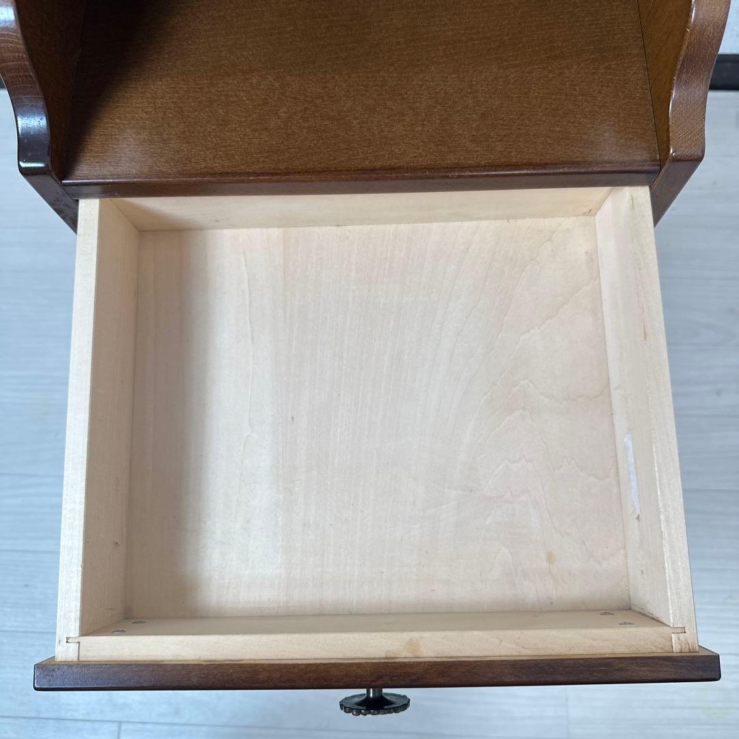 美品 カリモク コロニアル 電話台 FAX台 飾り棚 花台 キャビネット※i4※