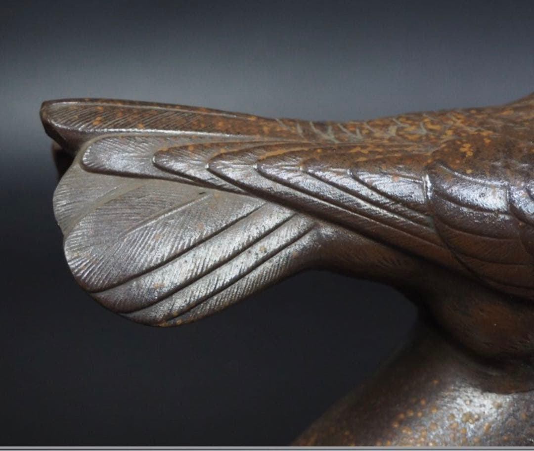 送料無料　昭和の名工　木村友敬作　胡麻備前　鳩置物