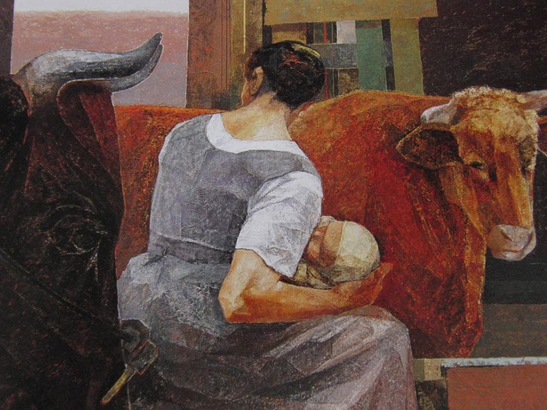 山本勇、【朱夏】、希少な額装用画集より、新品額装付、状態良好