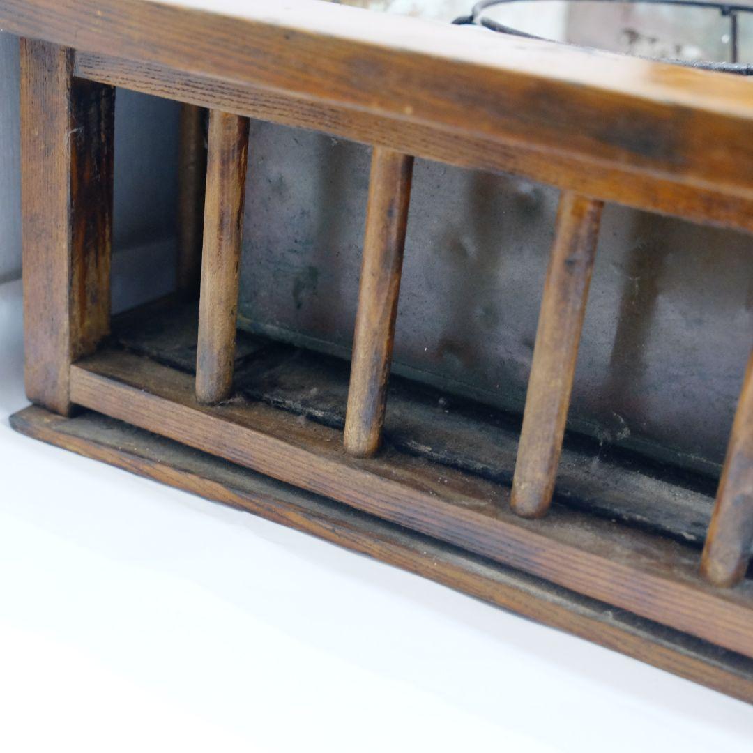 昭和レトロ 角形 火鉢 木製 囲炉裏 テーブル アンティーク ビンテージ