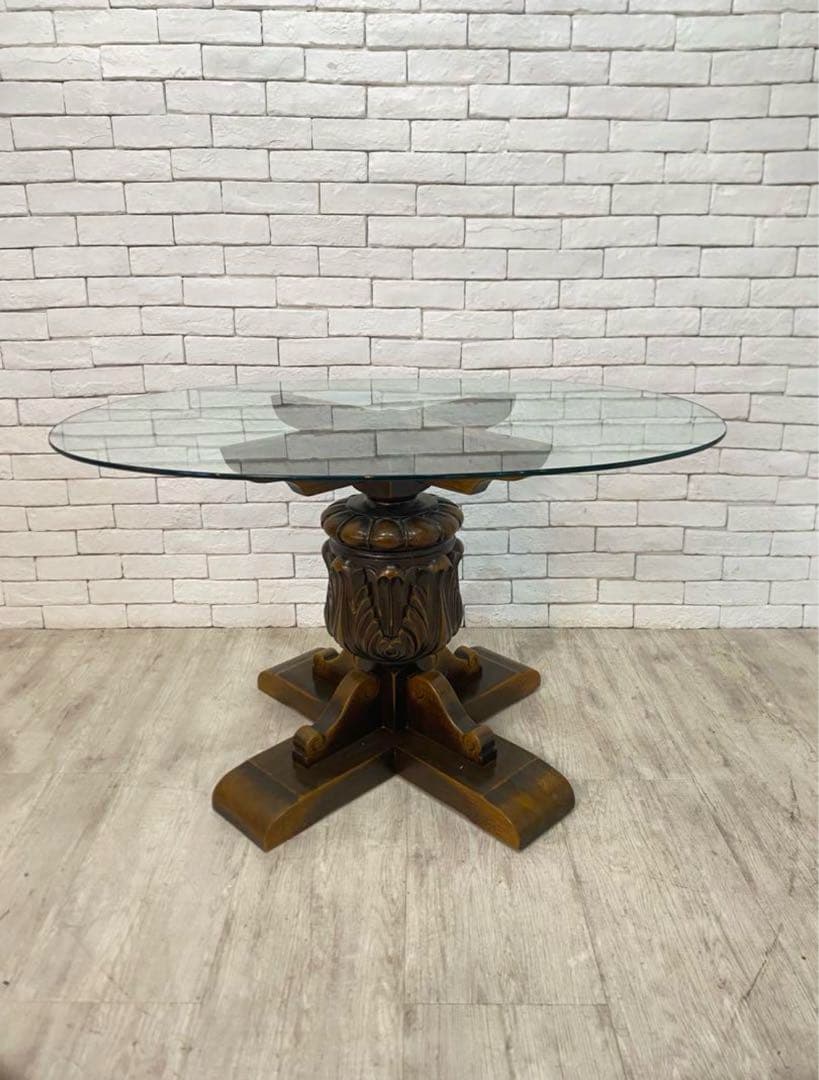 ①【くぬ】ガラステーブル　頼める便　250サイズ　8600円