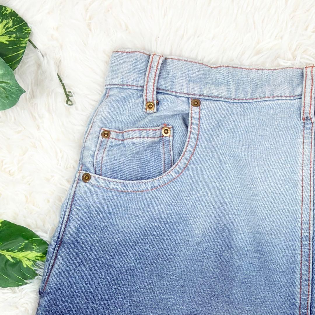 美品　メルシーボークー　後ろ前パンツ　サルエルパンツ　スウェットデニム　3