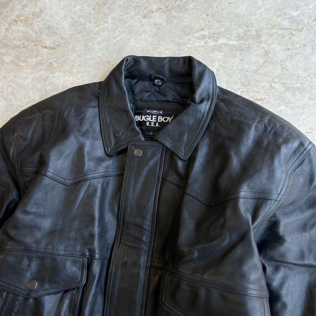 A-2 ウエスタンデザイン ショート丈 本革レザー ボンバージャケット ブルゾン