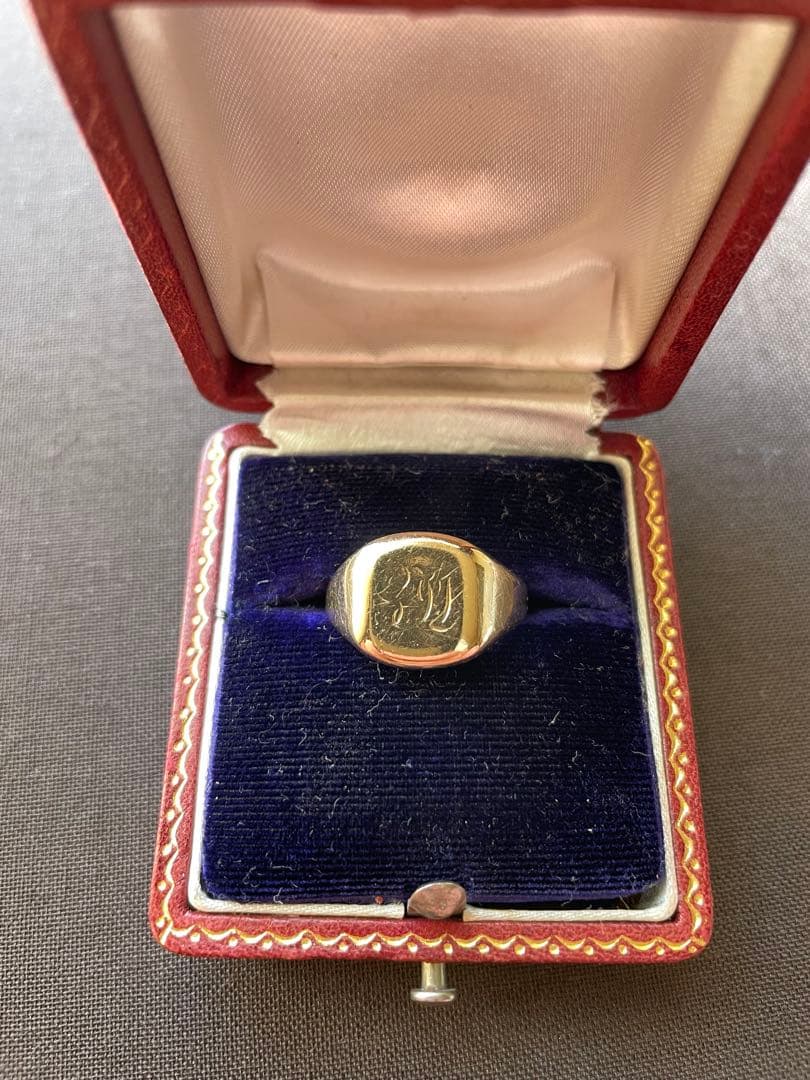 ビンテージ　シグネットリング　9金　9k
