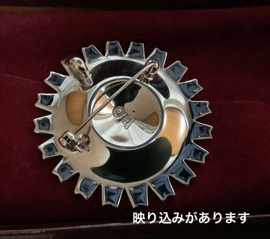 ジョージジェンセン　ヴィンテージ希少色　デイジー　ブローチ兼ペンダントトップ