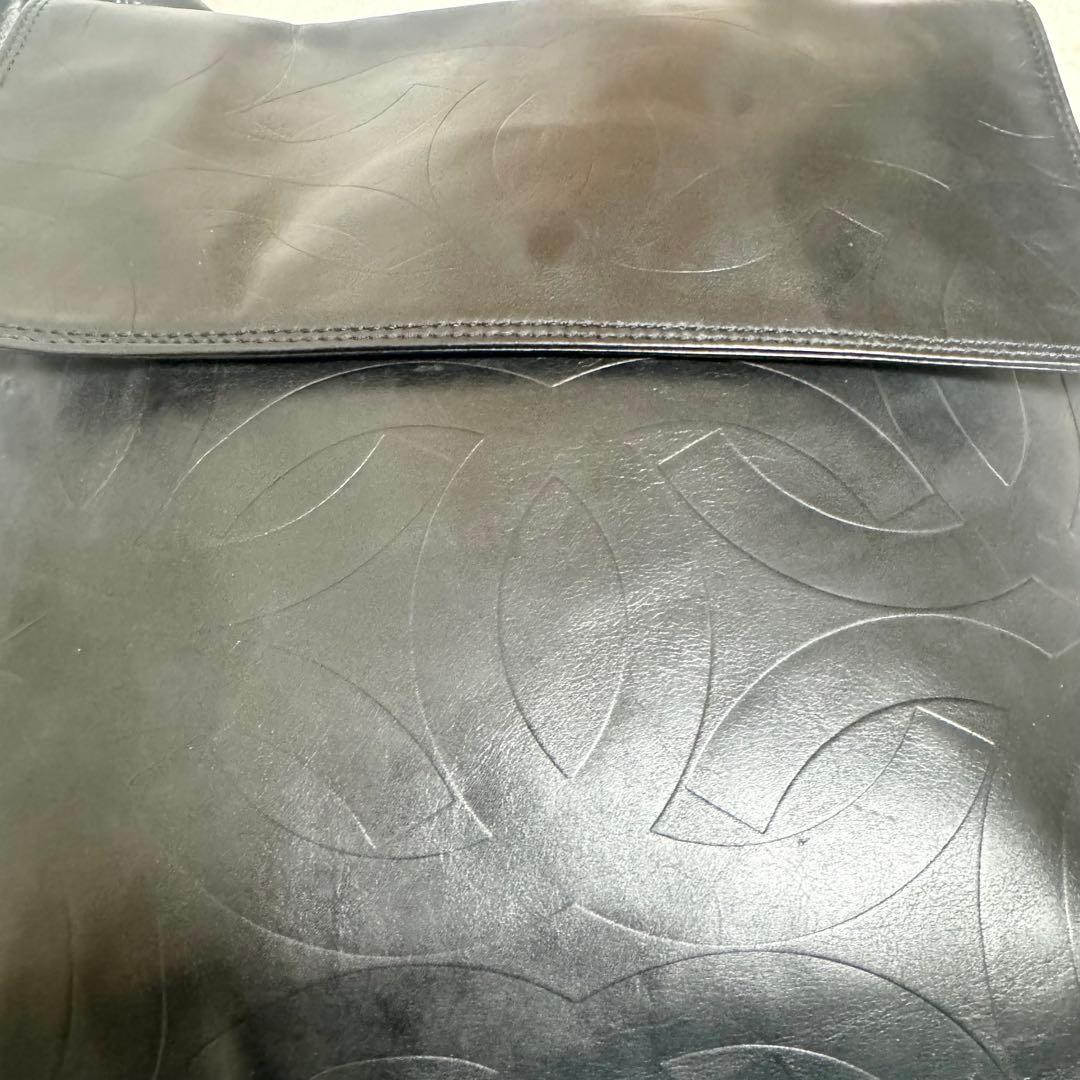 【美品】CHANEL シャネル ショルダーバッグ ココマーク 総柄 レザー 黒