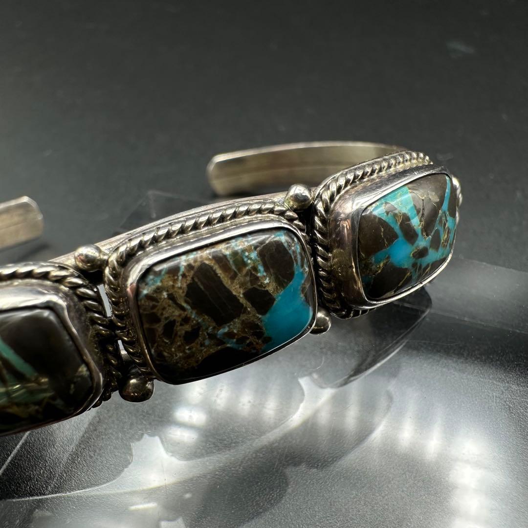 Navajo Lucy Jake 3連ターコイズ バングル