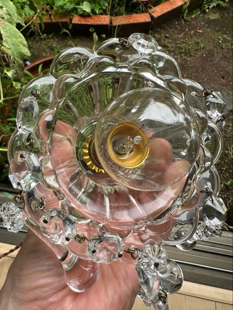 希少＊ 1920年代 フランス アンティーク 大きな可愛いお花のミニシャンデリア