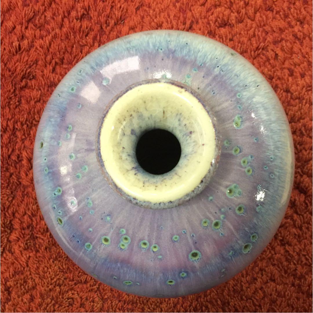 花瓶 孔雀釉　壺