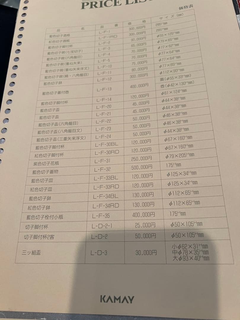 江戸切子　三ツ組盃(金加工) L-D-3 カメイガラス