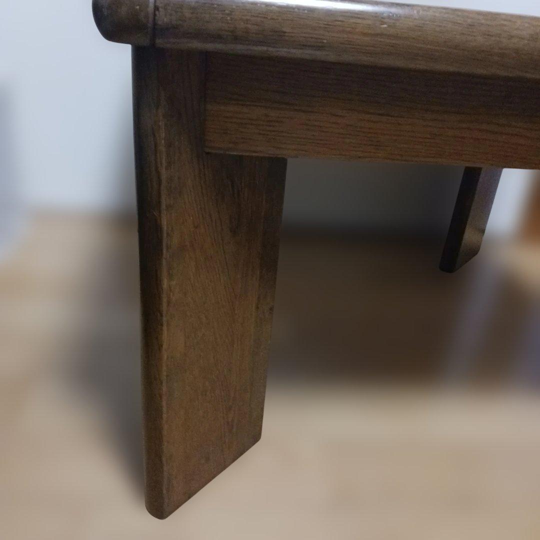 木製正方形座卓アンティーク ローテーブル茶色570x570 H380 コロニアル