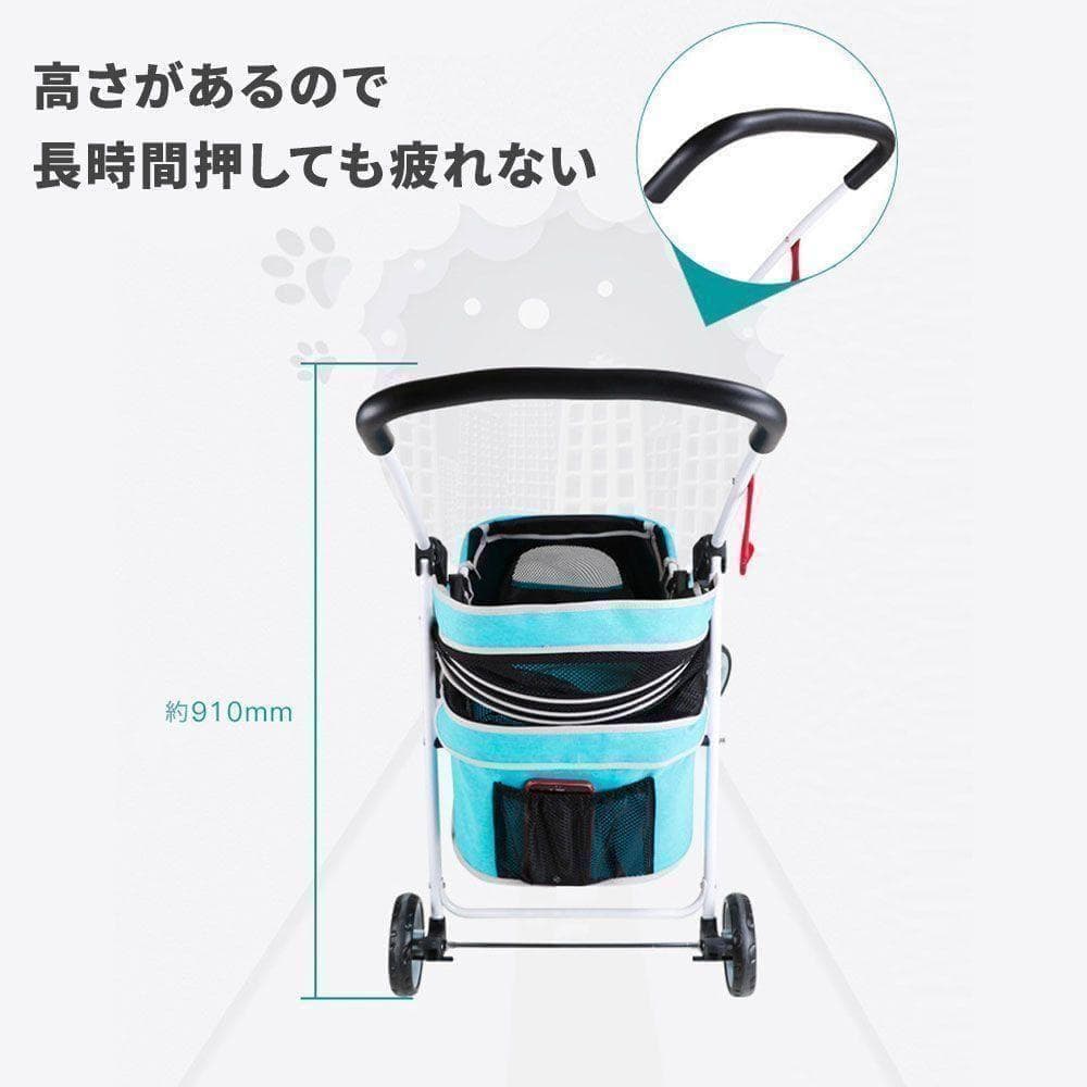 ペットカート 小型中型犬用 折りたたみ コンパクト 4.9kg 軽量 ブラック