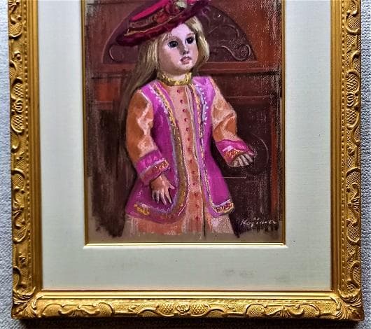 小島俊男　タイトル「エレーヌ」パステル画　1998年制作　P8号　高島屋取り扱い