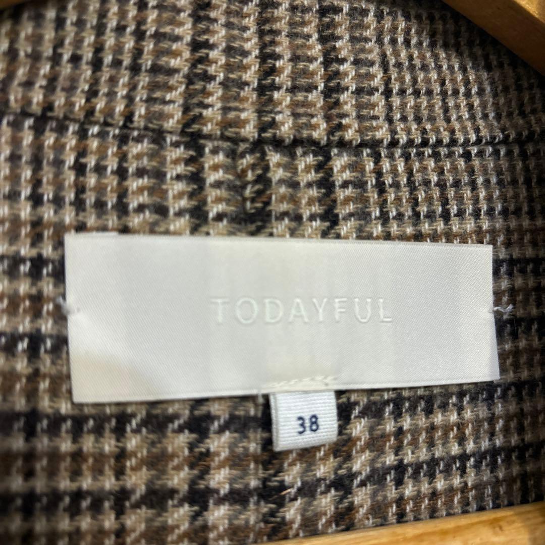 TODAYFUL ステンカラーチェックコート